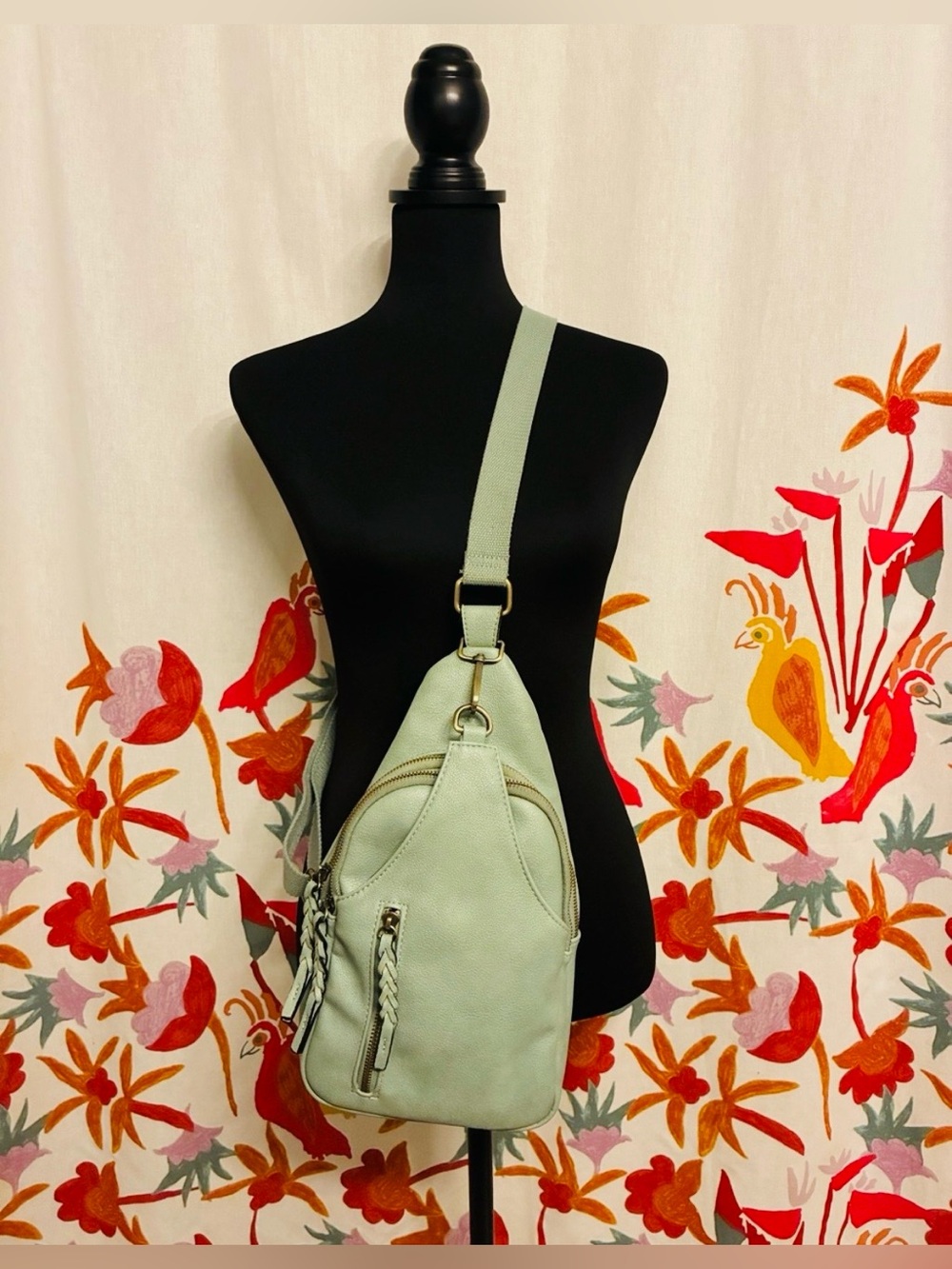 Jen & Co. Bag Mint Green Crossbody Sling Purse Travel, Outdoor Life, 6 Pockets